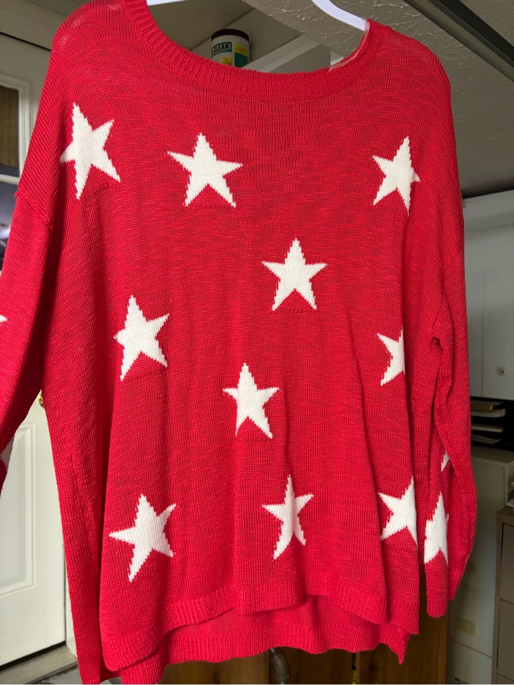 Francesca's Collections Red Sweater with White Stars